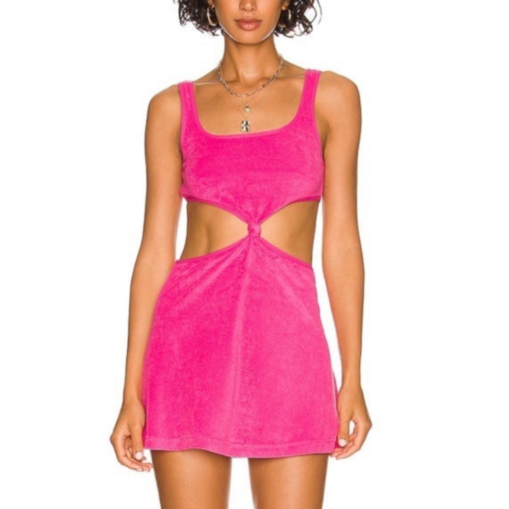 Pink Solid & Striped Mini Dress